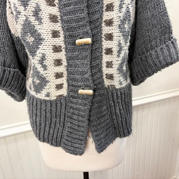 Anthropologie Elsamanda Size M Cardigan Sweater Wool Alpaca Fisherman Gorp Italy - Picture 13 of 14